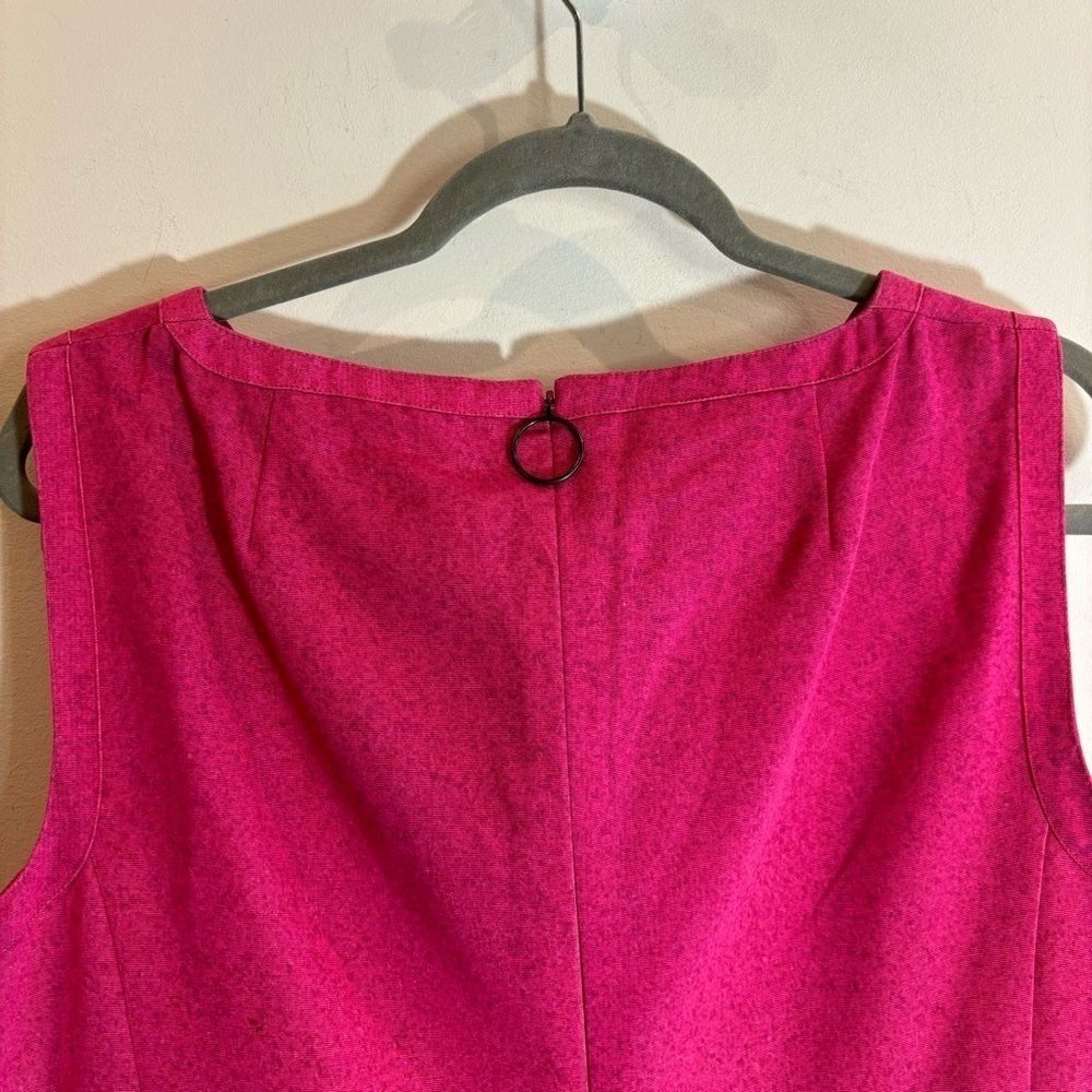 AKRIS PUNTO Sz 14 Sunset City Crew Neck Lined Pockets Over the Knee Zipper Dress - Picture 6 of 8